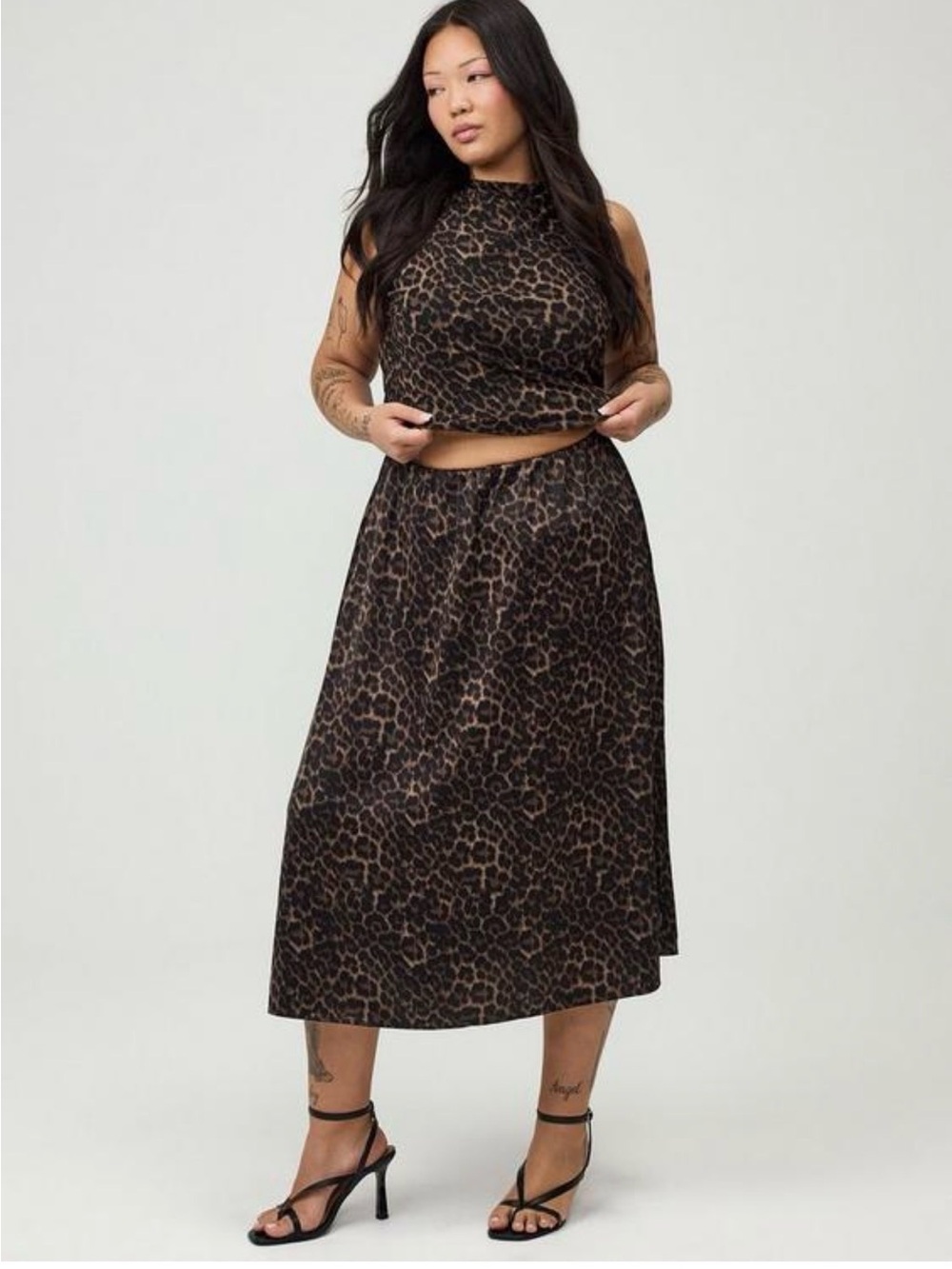 Torrid Leopard Print Satin Skirt